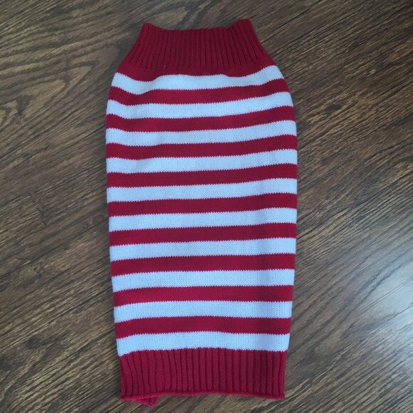 Pet Sweater Matching Family PJs Large Red White Strip Holiday - Picture 2 of 6